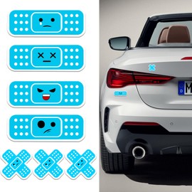 QZTYTY Car Bandaid Sticker, Bumper Stickers for Cars, Funny Cute Auto Cartoon Bandage Stickers with 2 Shapes, Car Accessories Decorative Band-Aid Sticker Universal for Vehicle Truck (Blue)