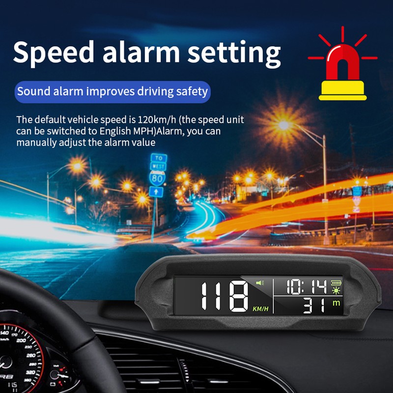 Smart HUD Display Digital Solar Charged Displays Time Temp Over