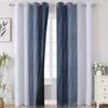 Estelar Textiler Navy Blue and Greyish White Blackout Curtains 108