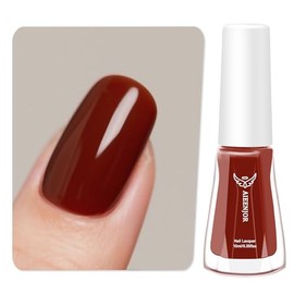 Aieenjor Nagellack braun, 10ml Glänzend Schnelltrocknender Langanhaltender, Dunkelrot Nagellack für DIY Nail Art Maniküre