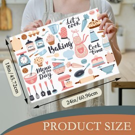 UIUPRO Bakery Cooking Set Dish Drying Mat for Kitchen Counter Decor, Dish Drying Rack Pad Absorbent Reversible Microfiber for Coffee Tableware Sink Countertop 18x24 Inch