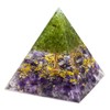 KYEYGWO Amethyst Positive Energy Pyramid Gemstone, Tree of Life Pyramid