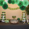 Green White Party Decoration Hanging Honeycomb Round Paper Fans Kit