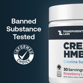 Transparent Labs Creatine HMB - Creatine Monohydrate Powder with HMB for Muscle Growth, Increased Strength, Enhanced Energy Output, and Improved Athletic Performance - 30 Servings, Strawberry Lemonade