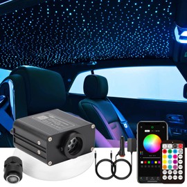 CHINLY Twinkle 400pcs 9.8ft 0.03in Starlight Headliner Fiber Optic Lights kit, Music Mode Bluetooth APP Control Remote, RGBW Star roof Lights for Star Headliner/Home Theater/Pool Ceiling