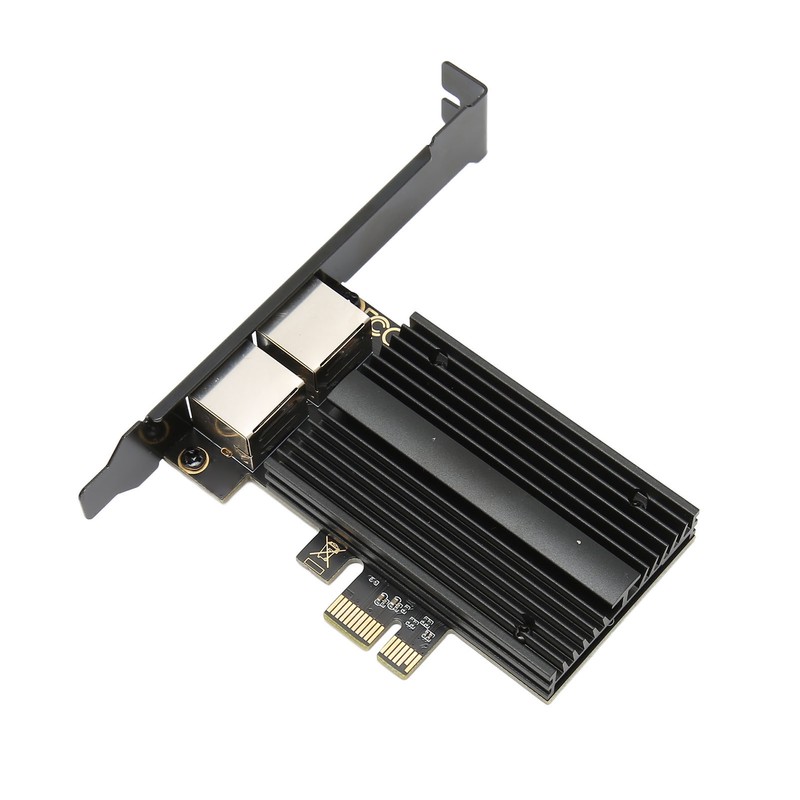 PCIe Network Card 2.5Gbps Dual Port Gold Plated Pin Aluminium