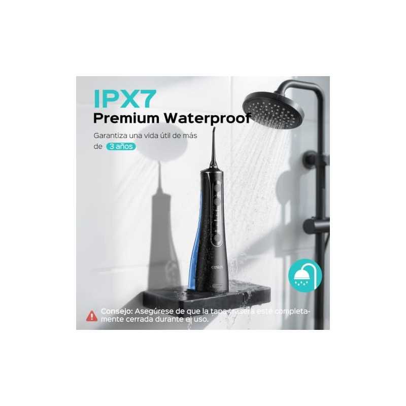 COSLUS C50 Irrigador Bucal Portátil para Dientes, 4 Modos y