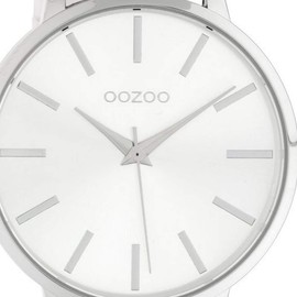 Oozoo Women's Watch with Leather Strap 42 mm Colours of Unicolour, White & Silver, Strap.