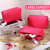 6 Pcs Preppy Patch Makeup Bag PU Leather Cosmetic Bag