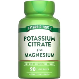 Natures Truth Citrato de Potasio  Magnesio 90 Cápsulas Veganas Suplemento Alimenticio Sin OMG Sin Gluten                                              