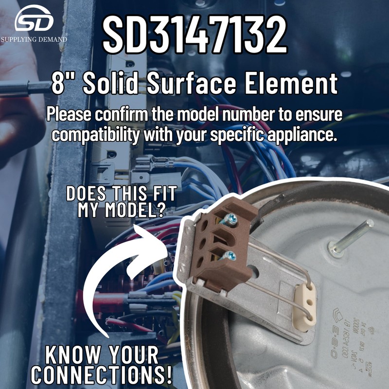 Supplying Demand 3147132 Range Solid Surface Burner 8 Inch -