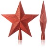 com-four® Christmas Tree Topper in Star Shape, Red Star for