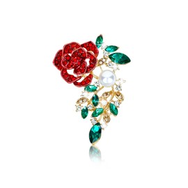 Casoty Flower Brooch, Brooches for Women, Brooch Pins for Women Fashion, Rhinestone Pins, Women's Brooches & Pins, Clothes Accessories for Daily Wear Jewelry Gift