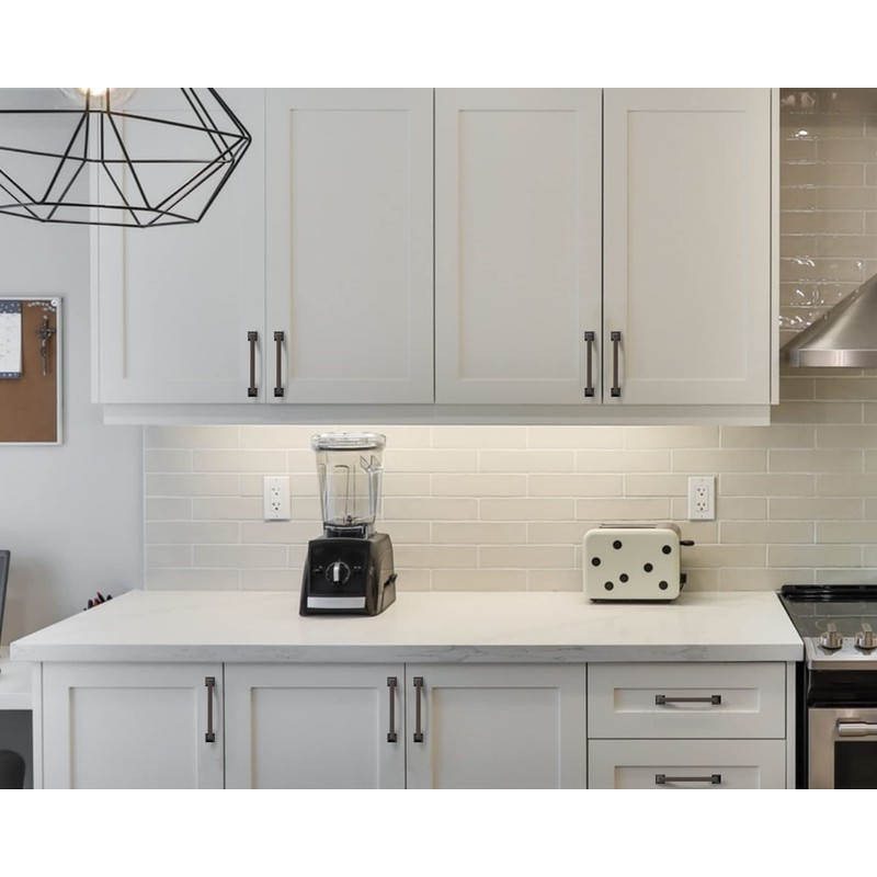 Amerdeco 10 Pack Matte Black Cabinet Pulls 5 Inch(128mm) Hole