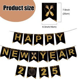 New Years Eve Decorations 2025, Black History Month Banner, Happy New Year Decoration Kit, Suitable For New Year Interior Decoration New Year Room Garden Decoration