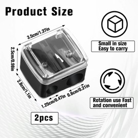 2 Pcs Eyeliner Sharpener, 2 Holes Makeup Sharpener, Eye Pencil Sharpeners, Eyebrow Pencil Sharpeners, Cosmetic Pencil Sharpener for Lip Liner, Eyebrow Pencil, Eyeliner Pencils