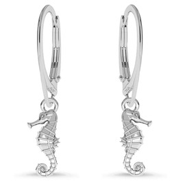 für Dich Seahorse Earrings Silver 925 Hanging Animals Drop Earrings, Sterling Silver, Not applicable