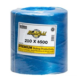 Bridon BlackGold Baling Twine, Poly Propylene WR210 Pound Knot Strength and 6,500 Foot Length, Single Spool, Crop Baling, Commercial Bundling, 1 Spool (Blue), 210-6500-1B.BLU