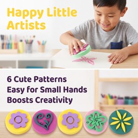 Homoyoyo Paint Sponges for Kids 6 Assorted Color Foam Stamps for Painting