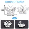 VARMDUKKE 15PCS Mini Butterfly Hair Claw Clips, Silver Rhinestone Hair