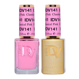 DND Diva Gel Polish Set, Soda Poppin Collection, UV/LED Gel Polish and Air Dry Nail Lacquer, Matching Chip-Free Polish Duo, 141 Classical Pink, 0.5 Fl Oz