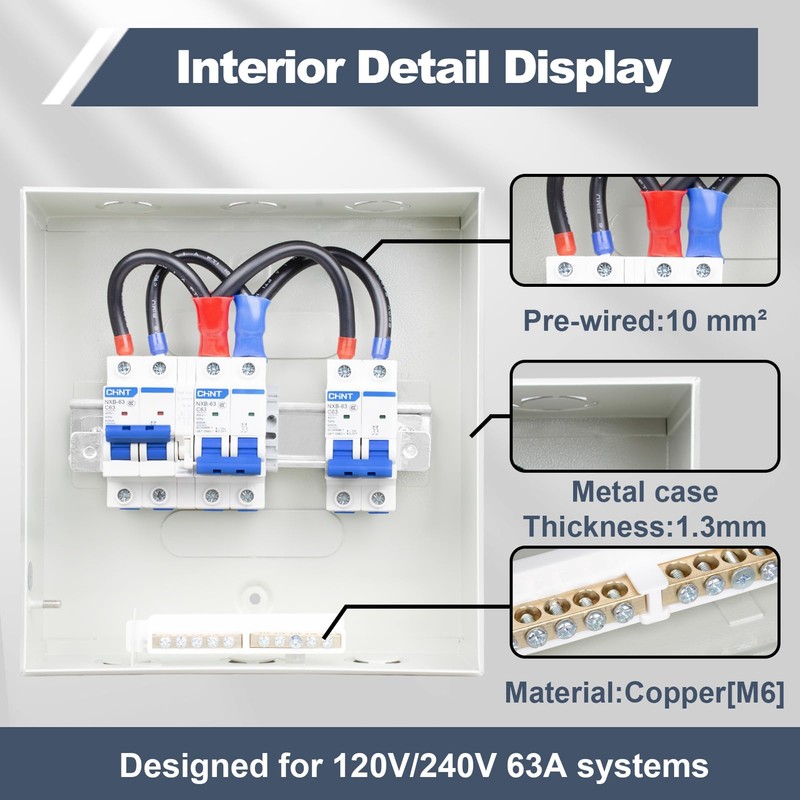 Sekelo 63 Amp Generator Transfer Switch, 120/240V Prewired Manual Transfer