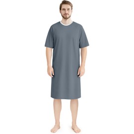 Utopia Care Men's Hospital Gown Soft and Comfortable Patient Gown X-Small-Small Charcoal Grey