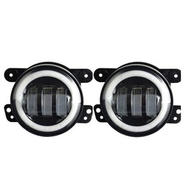RUANI 4 Inch Angel Eyes LED Fog Light Car Front Foglight 15000LM Replacement Auto Lamp DRL Driving Fog Lamp for Offroad