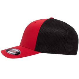 1989-99 Miata Sports Car Classic Outline Design Flexfit 6511 Trucker Mesh Fitted Cap red/Black