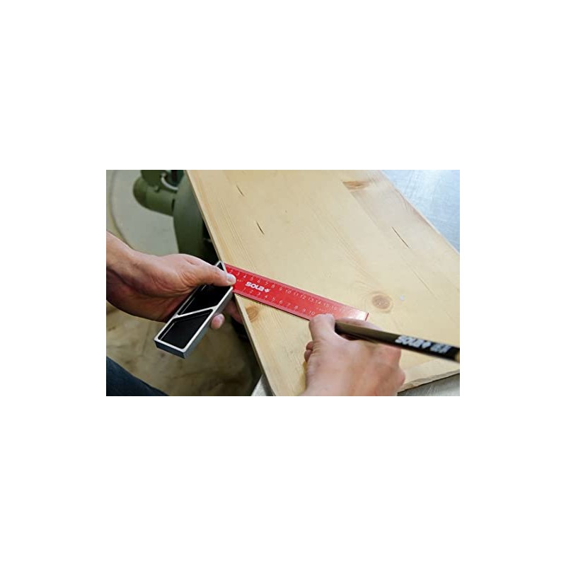 SOLA -SRC 300-Escuadra Carpintero 300x145mm, Red Coated Black