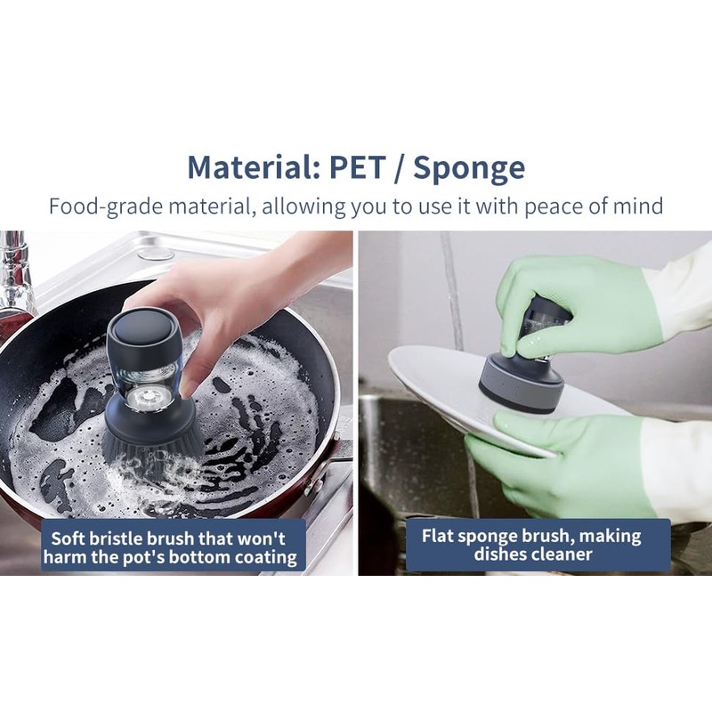 Kitchen cleaner sponge with Soap Dispenser and Easy Fill Design.