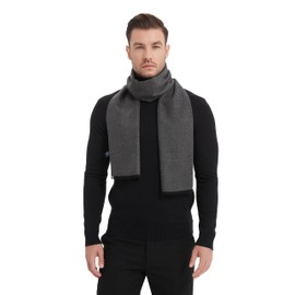 EP Mode Men's Winter Scarf, Cashmere Feel, Super Soft & Warm (Solid Grey)