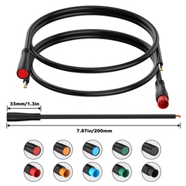 baluoqi Extension Cable 2Pin Waterproof Plug with A Single Connector DIY Ebike Line for Electric Bicycle Light/Throttle/Ebrake Ebike Parts 0.65FT