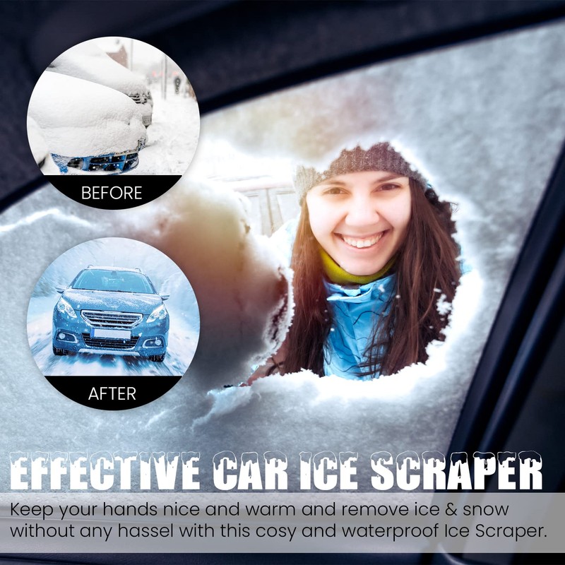 Glamza Ice Scraper for Car Windscreen with Warm Hand Mitt