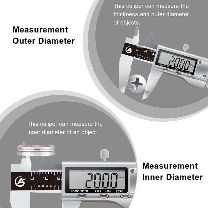 KETOTEK Digital Caliper, Electronic Vernier Caliper 150 mm/6 inch Stainless