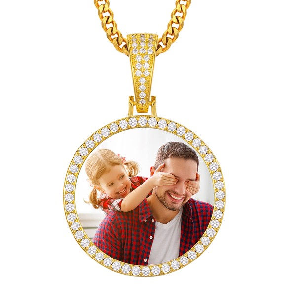 YIMERAIRE Picture Pendant Necklace for Men Women Custom Picture Chain