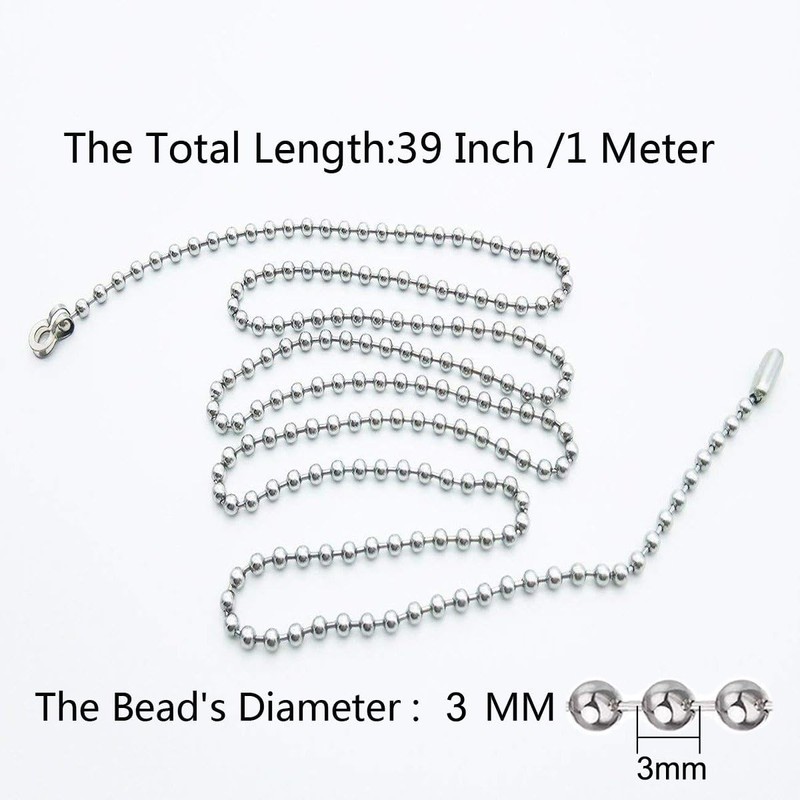 4 Pack Ceiling Fan Pull Chain Extender,Each Chain Length 39-inch(1