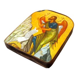Icono de madera de San Juan Bautista, hecho a mano, cristiana, ortodoxa