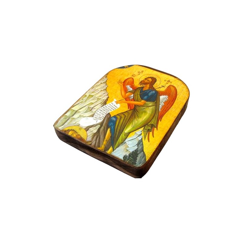 Icono de madera de San Juan Bautista, hecho a mano,