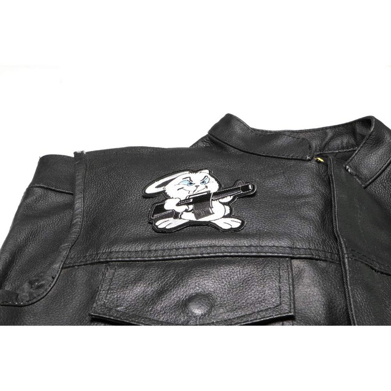 Machine Gun Bunny Rabbit Patch - 3.1x3.75 inch. Embroidered Iron