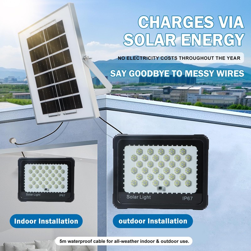 YLZKIX 198 LED Solar Lights Outdoor, IP67 Waterproof Solar Powered