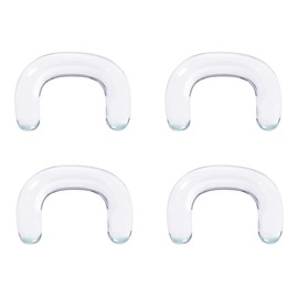 DOEARKO Glass Septum Retainer 16G to 8G - 2 Black + 2 Clear U-Shaped Retainers with O-Rings Hypoallergenic Invisible Nose Piercing for Work, Sports & Surgery Comfortable Glass Retainer Jewelry (4 Clear, 2.5mm(10G))