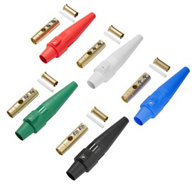 (5PCS Female) CLS40 400A Cam Lock Power Connector，Camlock Wire Set with 5 Female for Power Distro Cord, 2/0-4/0 Cam-Lock Cable, 600V Camlocks Connectors for Stage Entertainment/Industrial, 5 Colors