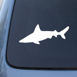 SHARK SILHOUETTE - Jaws - Vinyl Car Decal Sticker #1741 | Vinyl Color: White