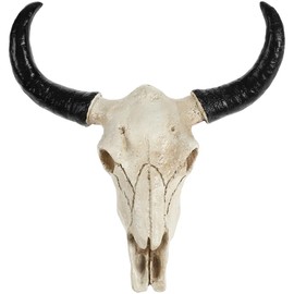 MAGICLULU Cow Skull Wall Hanging Cow Skull Wall Decoration Christmas Art Crafts Ornaments Resin Wall Hanging Horn Skull for Home Decoration and Western Style