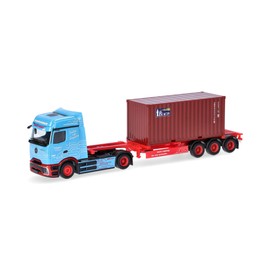 Herpa modello camion Mercedes-Benz eActros ProCabin BigSpace autoarticolato container 20 ft "Frankenbach", miniatura in scala 1:87, pezzo da collezione, Made in Germany, plastica
