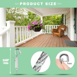 MUNEK 2 Pcs Adjustable Picture Hanging Wire,2M*1.5Mm Mirror Frame Hanging Kit,6.6Ft Heavy Duty Stainless Steel Wire Rope for Hanging Pictures,Mirrors,Billboards,Hold Up to 66Lbs (30KG)