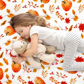 Soft Fall Pumpkin Throw Blanket with Maples, Cozy Flannel Fleece Luxury Decoration Blanket for Bed, Sofa and Couch Fall Decorations for Home 50X60 Inches