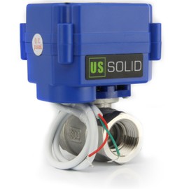 Motorized Ball Valve- Stainless Steel Ball Valve with Full Port, 9-24V DC and 2 Wire Reverse Polarity by U.S. Solid (1/2 inch)