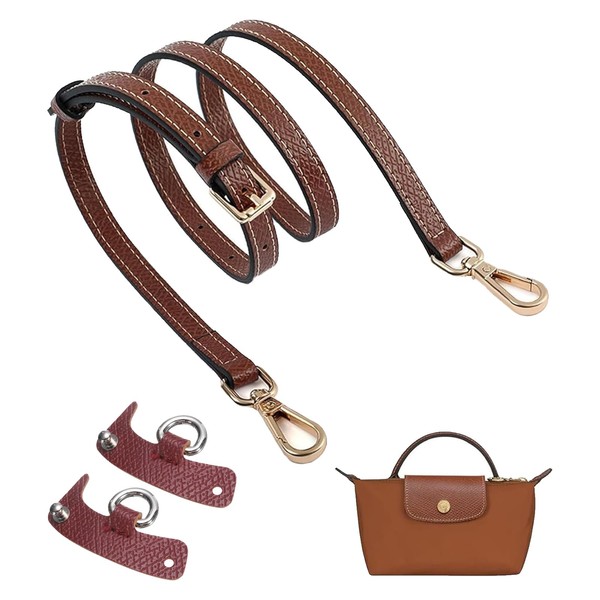 BeoTnp Longchamp Mini Bag Strap, Longchamp Strap, Brown Adjustable Bag